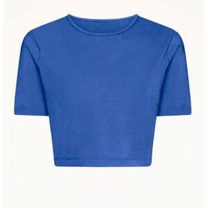 Wolford Compression Crop Top Cobalt Blue Size Large Fits Med NWT Baddie Utility